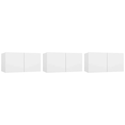vidaXL Meubles TV muraux 3 pcs Blanc 60x30x30 cm