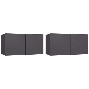 vidaXL Meubles TV suspendus 2 pcs Gris 60x30x30 cm
