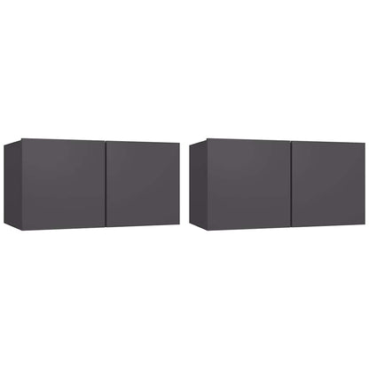 vidaXL Meubles TV suspendus 2 pcs Gris 60x30x30 cm