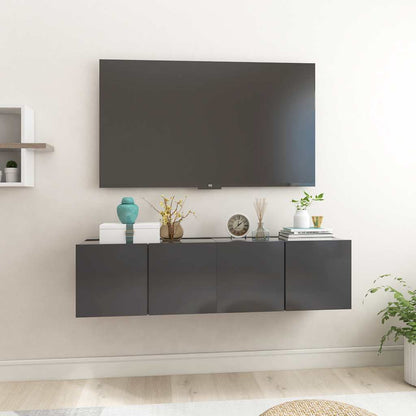 vidaXL Meubles TV suspendus 2 pcs Gris 60x30x30 cm