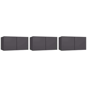 vidaXL Meubles TV muraux 3 pcs Gris 60x30x30 cm
