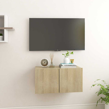 vidaXL Meuble TV mural chêne Sonoma 60x30x30 cm