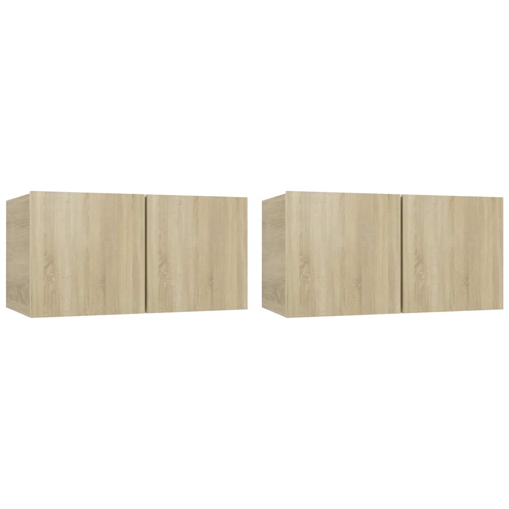 vidaXL Meubles TV suspendus 2 pcs Chêne Sonoma 60x30x30 cm