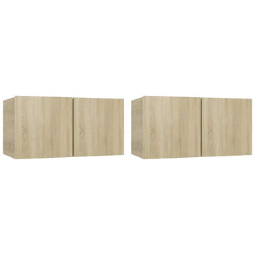 vidaXL Meubles TV suspendus 2 pcs Chêne Sonoma 60x30x30 cm
