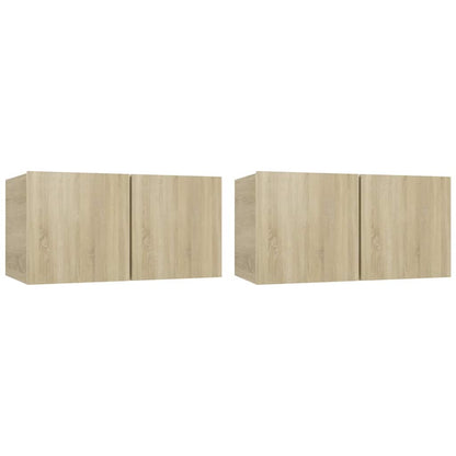 vidaXL Meubles TV suspendus 2 pcs Chêne Sonoma 60x30x30 cm