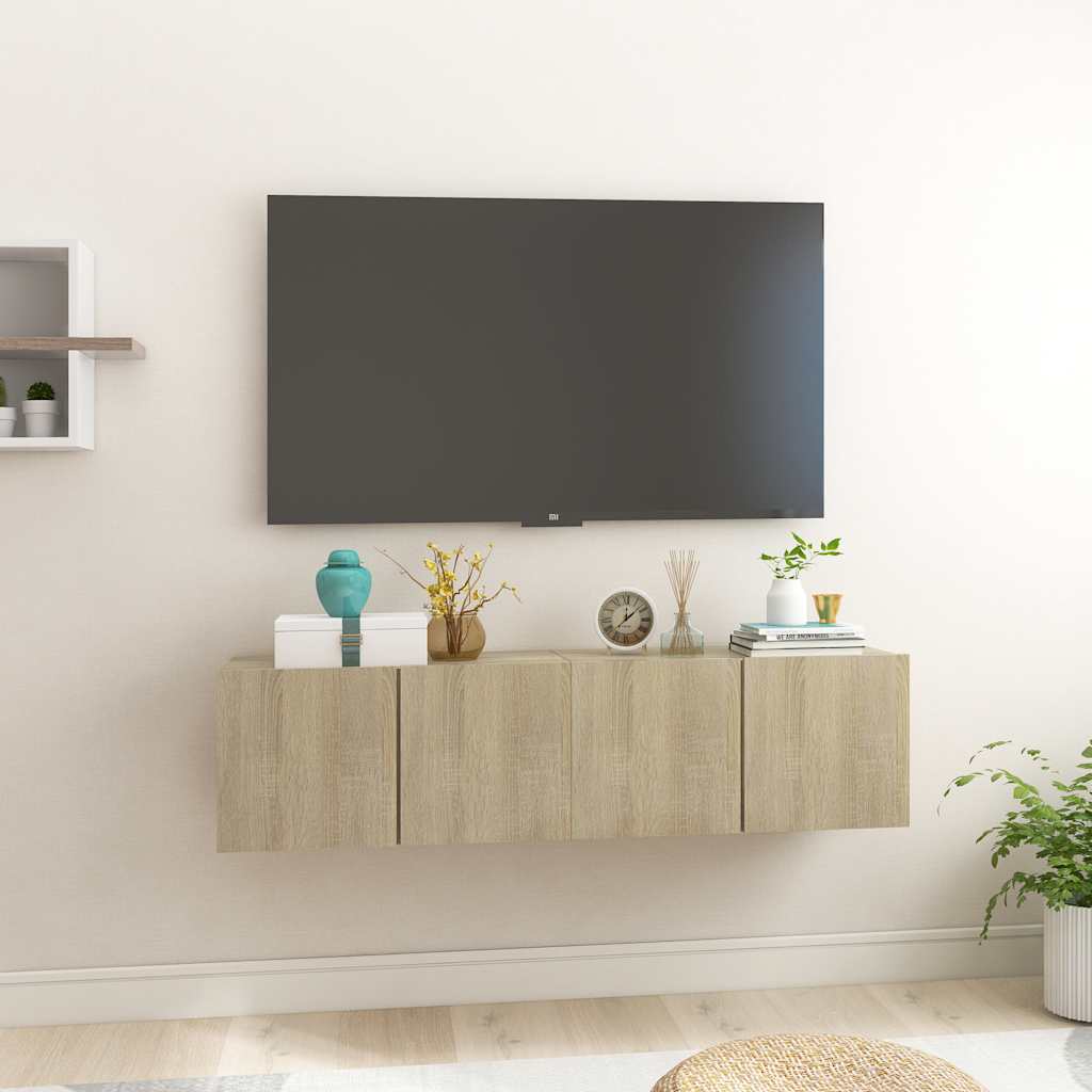 vidaXL Meubles TV suspendus 2 pcs Chêne Sonoma 60x30x30 cm