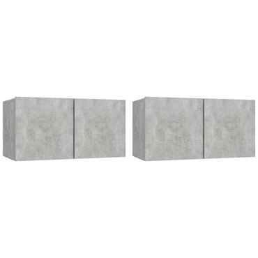 vidaXL Meubles TV muraux 2 pcs Gris béton 60x30x30 cm