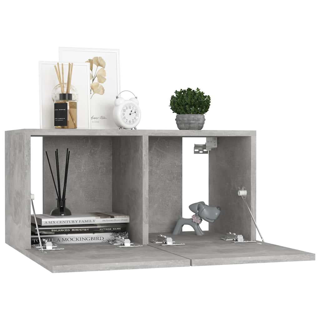vidaXL Meubles TV muraux 2 pcs Gris béton 60x30x30 cm