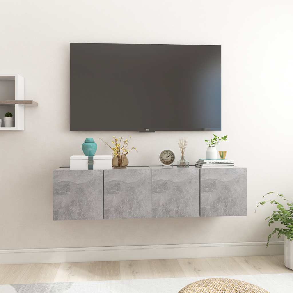 vidaXL Meubles TV muraux 2 pcs Gris béton 60x30x30 cm