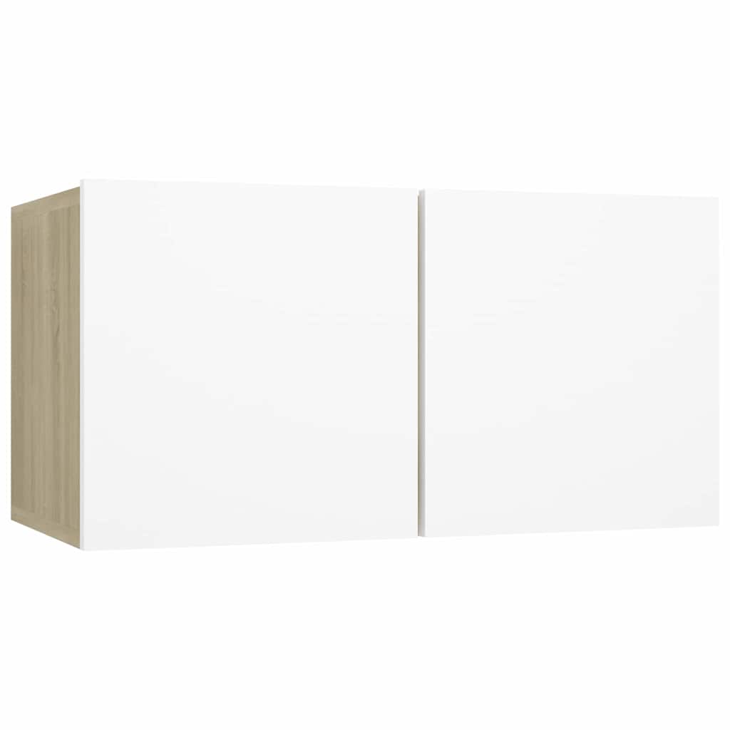 vidaXL Meuble TV mural Blanc et chêne Sonoma 60x30x30 cm