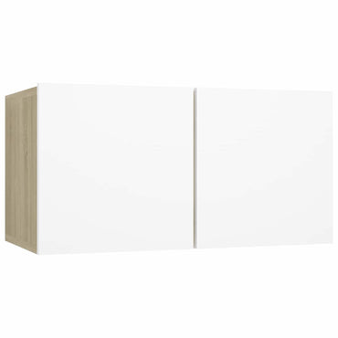 vidaXL Meuble TV mural Blanc et chêne Sonoma 60x30x30 cm