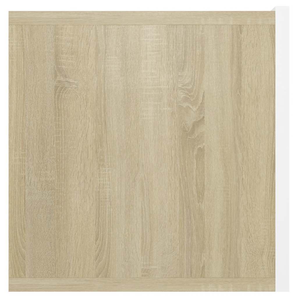 vidaXL Meuble TV mural Blanc et chêne Sonoma 60x30x30 cm