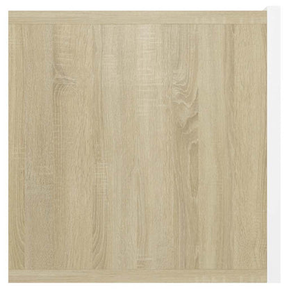 vidaXL Meuble TV mural Blanc et chêne Sonoma 60x30x30 cm