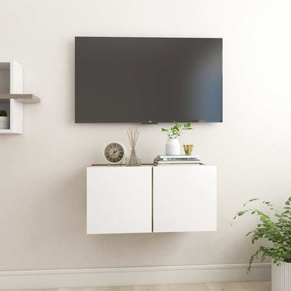 vidaXL Meuble TV mural Blanc et chêne Sonoma 60x30x30 cm