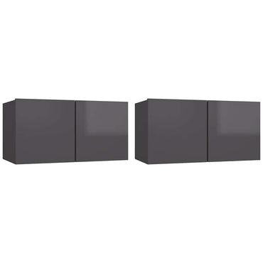 vidaXL Meubles TV suspendus 2 pcs gris brillant 60x30x30 cm