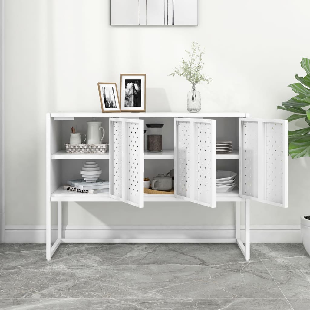 vidaXL Sideboard Weiß 105x35x75 cm Stahl