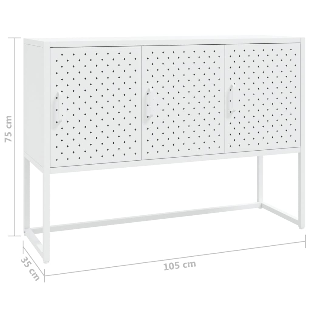 vidaXL Sideboard Weiß 105x35x75 cm Stahl