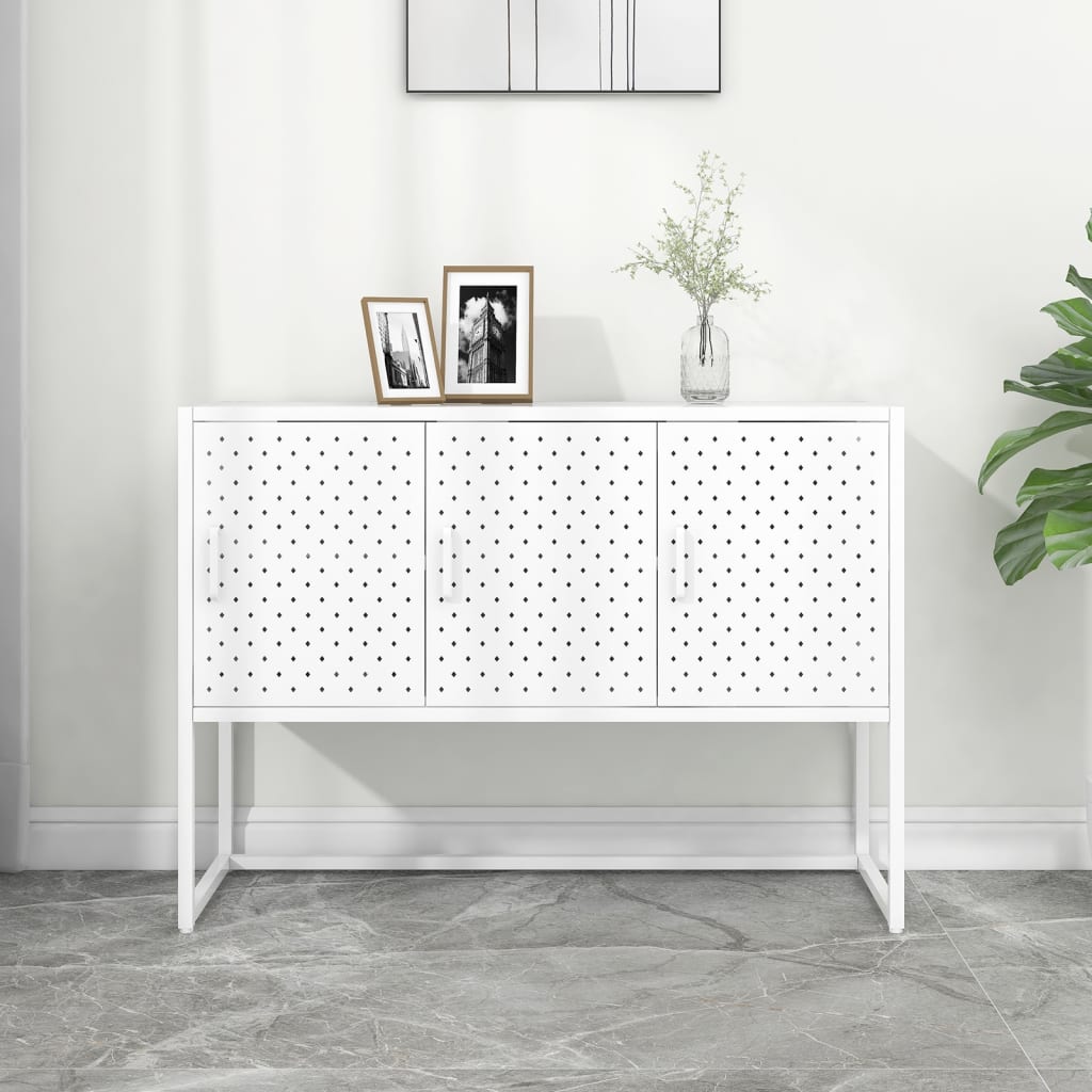 vidaXL Sideboard Weiß 105x35x75 cm Stahl