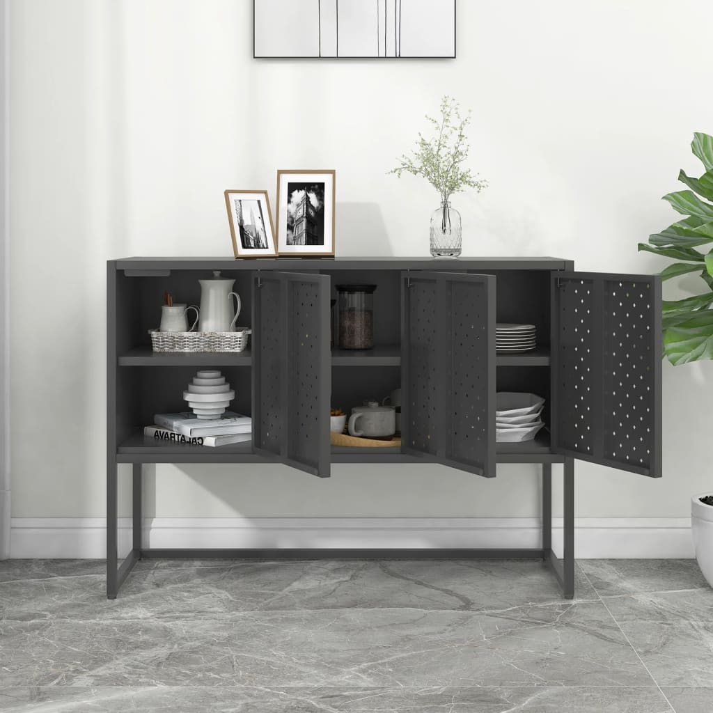 vidaXL Bahut Anthracite 105x35x75 cm Acier