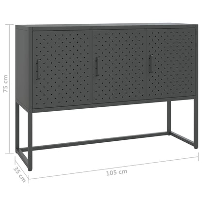 vidaXL Bahut Anthracite 105x35x75 cm Acier