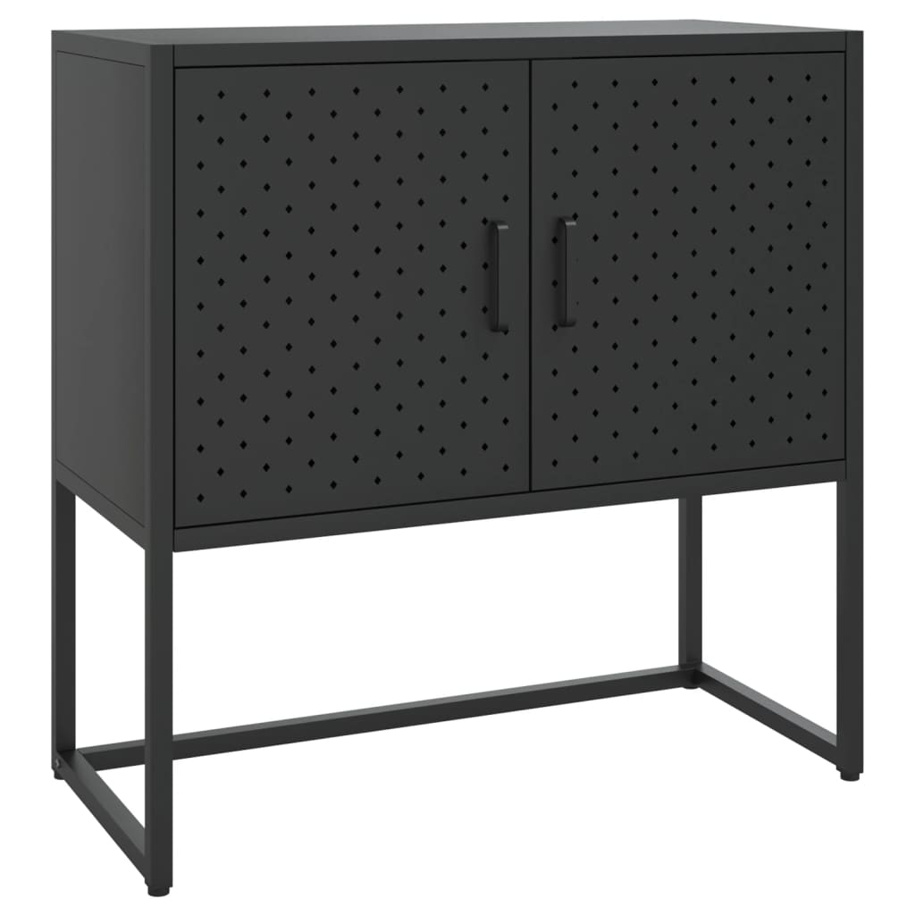 vidaXL Commode de salon Noir 75x35x75 cm Acier