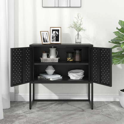 vidaXL Commode de salon Noir 75x35x75 cm Acier