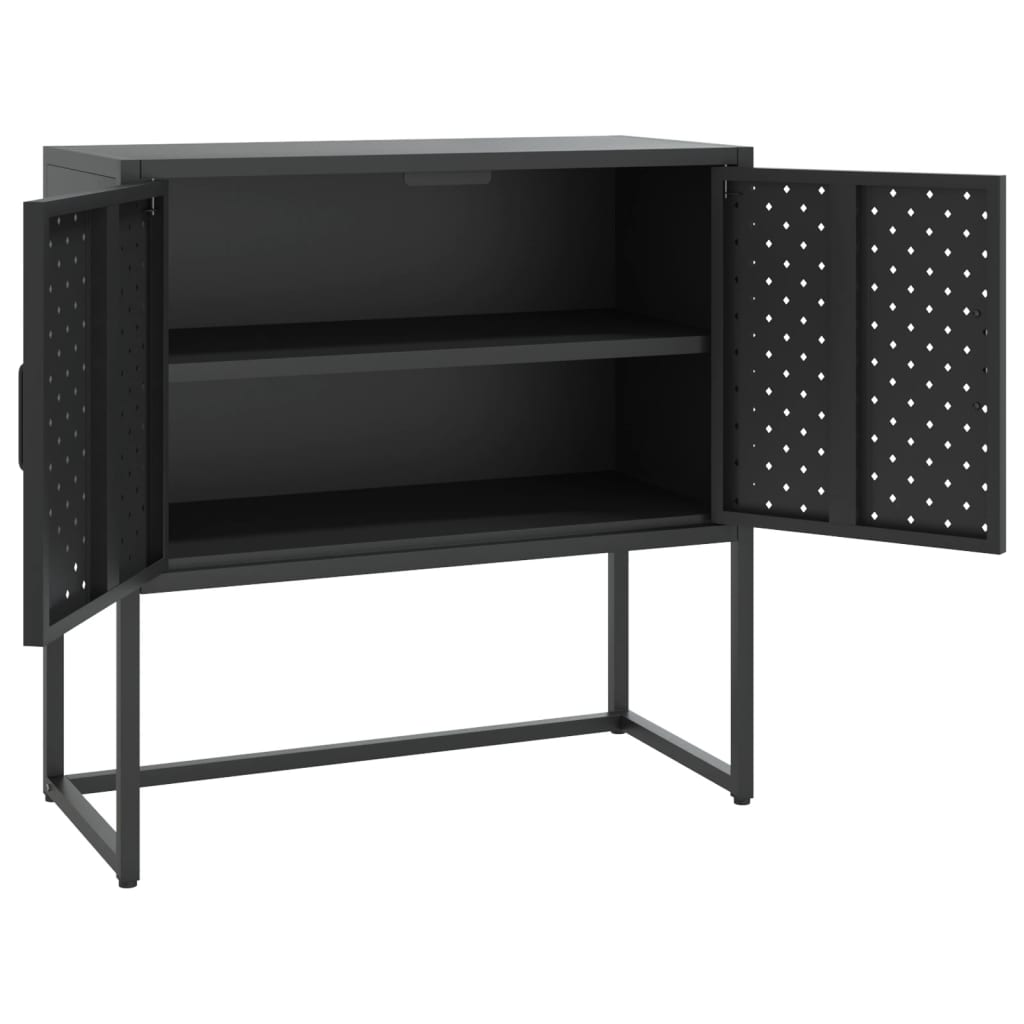 vidaXL Commode de salon Noir 75x35x75 cm Acier