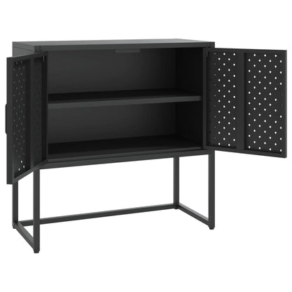 vidaXL Commode de salon Noir 75x35x75 cm Acier