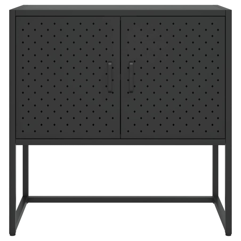 vidaXL Commode de salon Noir 75x35x75 cm Acier