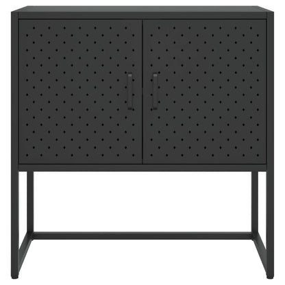 vidaXL Commode de salon Noir 75x35x75 cm Acier