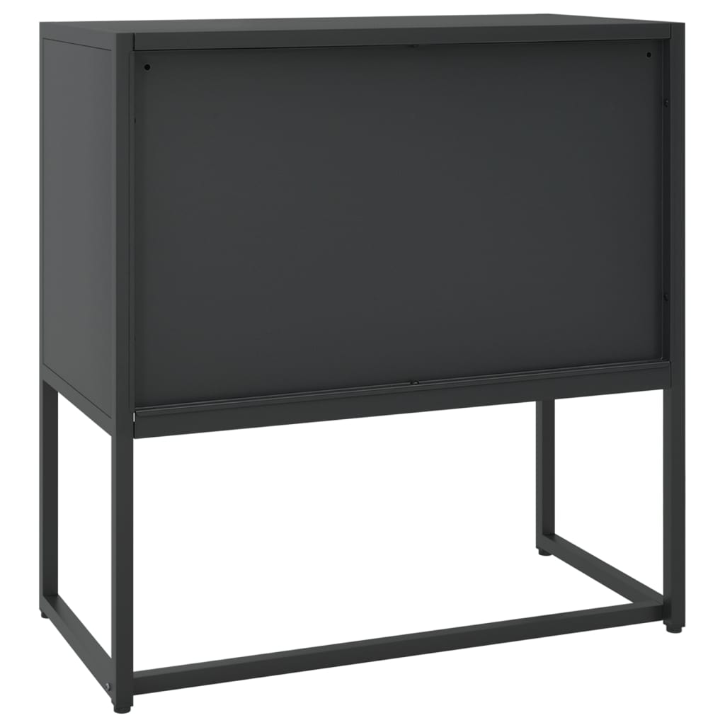 vidaXL Commode de salon Noir 75x35x75 cm Acier