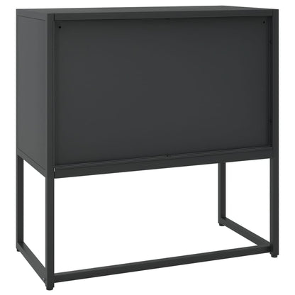 vidaXL Commode de salon Noir 75x35x75 cm Acier