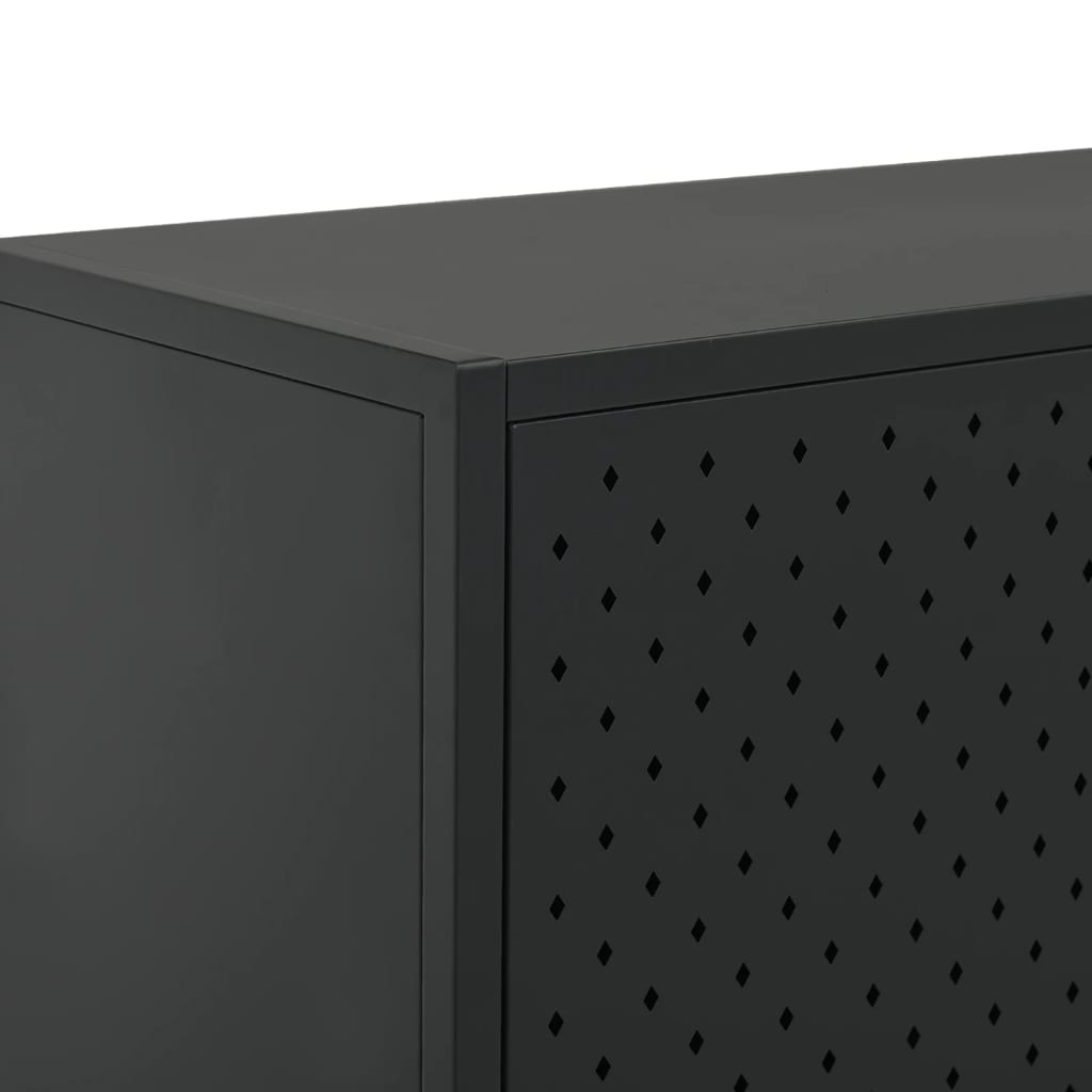 vidaXL Commode de salon Noir 75x35x75 cm Acier