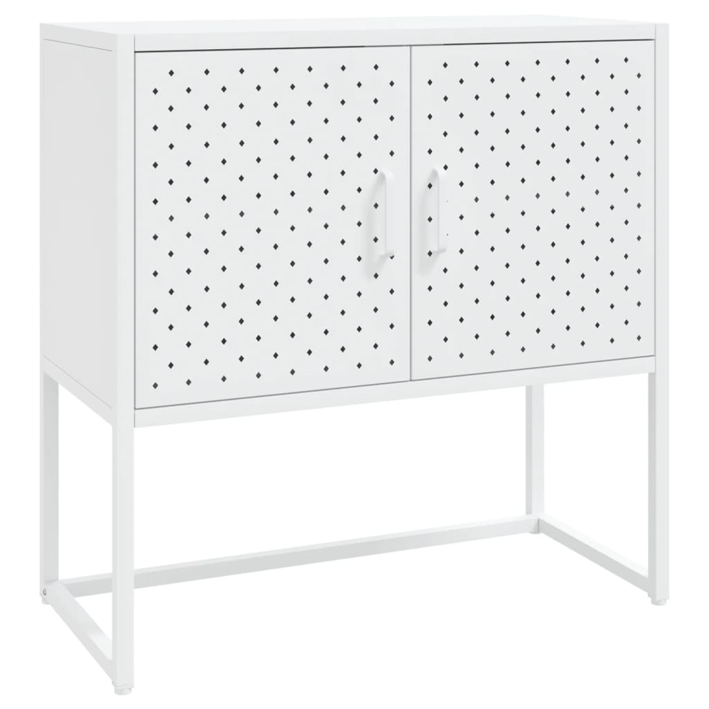 vidaXL Buffet blanc 75x35x75 cm acier