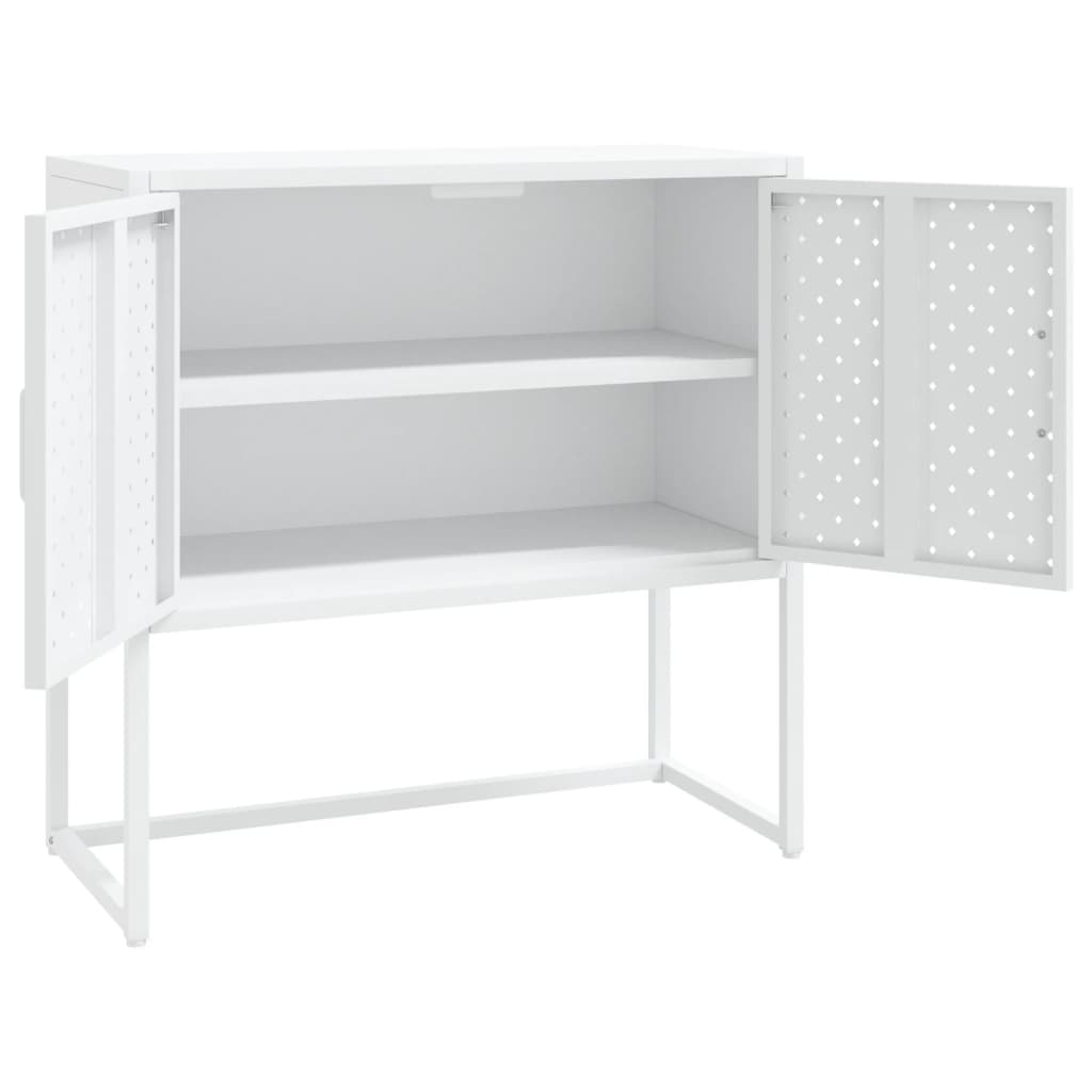 vidaXL Buffet blanc 75x35x75 cm acier