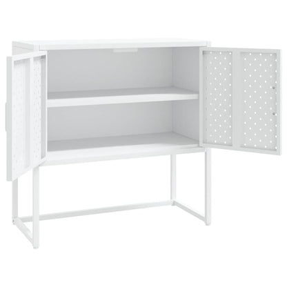 vidaXL Buffet blanc 75x35x75 cm acier