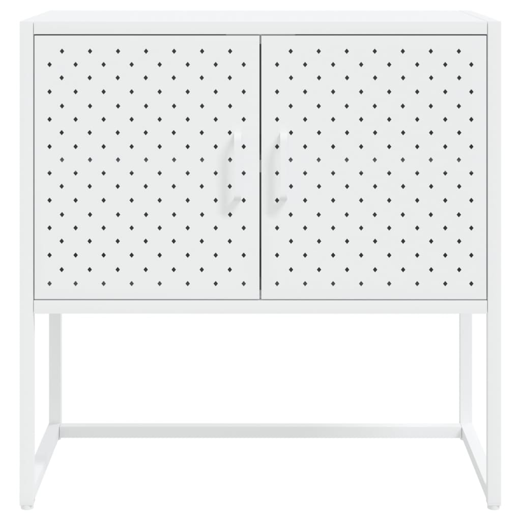 vidaXL Buffet blanc 75x35x75 cm acier