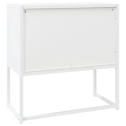 vidaXL Buffet blanc 75x35x75 cm acier