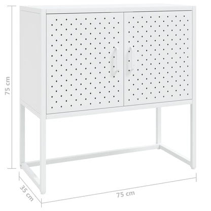 vidaXL Buffet blanc 75x35x75 cm acier