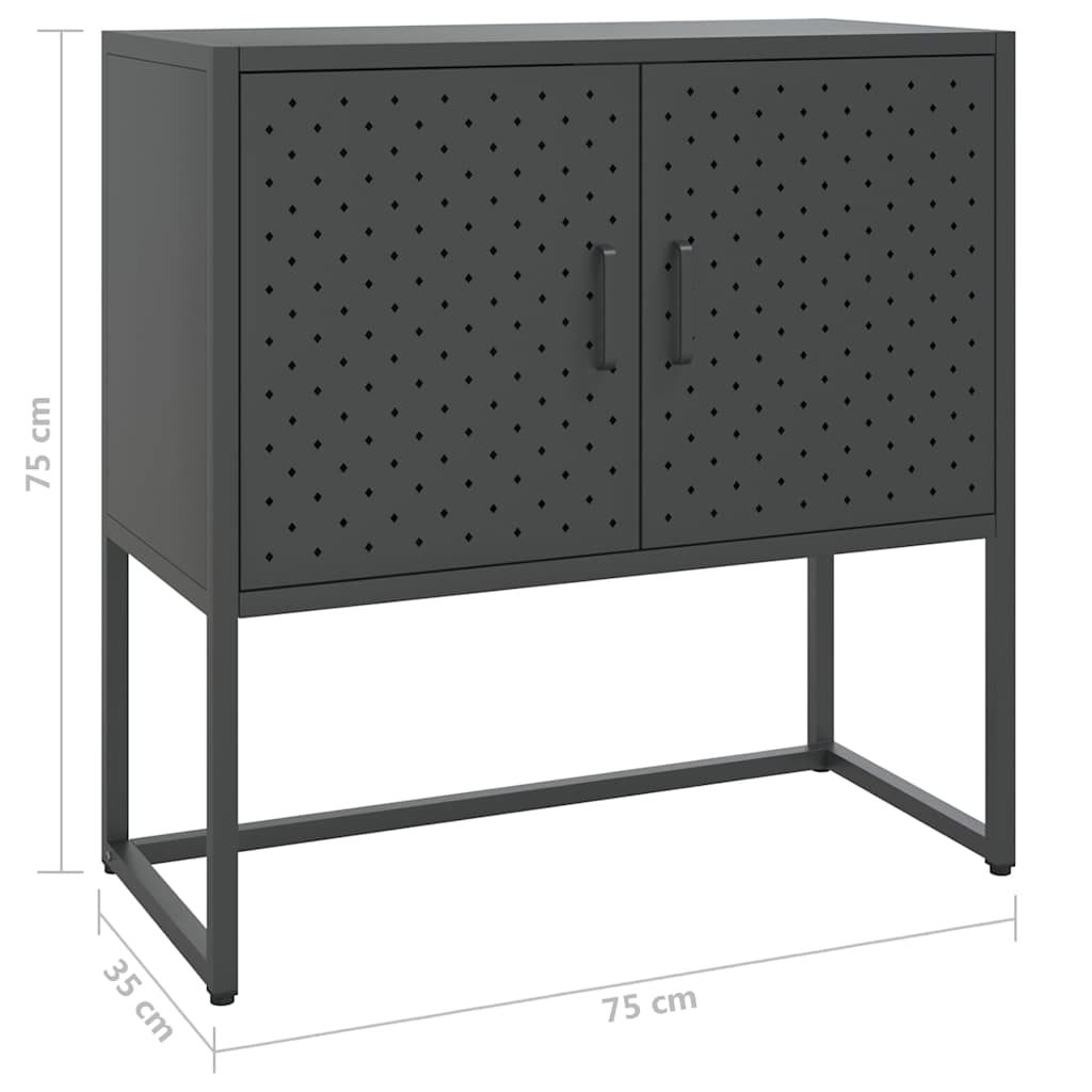 vidaXL Sideboard Anthrazit 75x35x75 cm Stahl