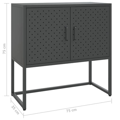 vidaXL Sideboard Anthrazit 75x35x75 cm Stahl