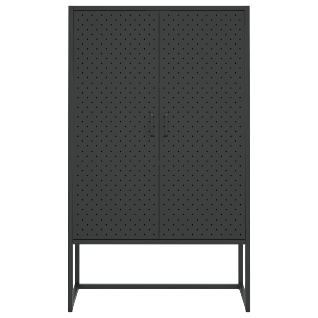 vidaXL Highboard Schwarz 80x35x135 cm Stahl