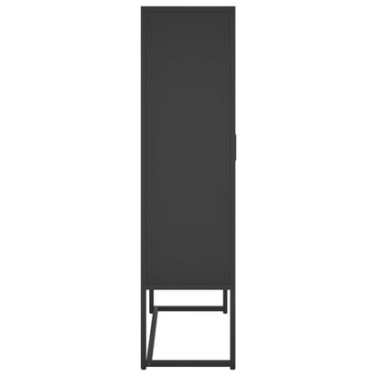 vidaXL Highboard Schwarz 80x35x135 cm Stahl