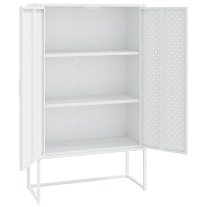 vidaXL Highboard Weiß 80x35x135 cm Stahl