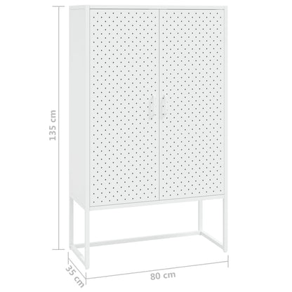vidaXL Highboard Weiß 80x35x135 cm Stahl