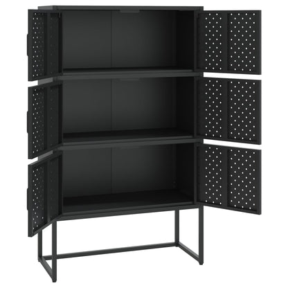 vidaXL Highboard Schwarz 80x35x135 cm Stahl