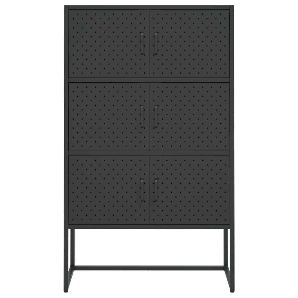 vidaXL Highboard Schwarz 80x35x135 cm Stahl