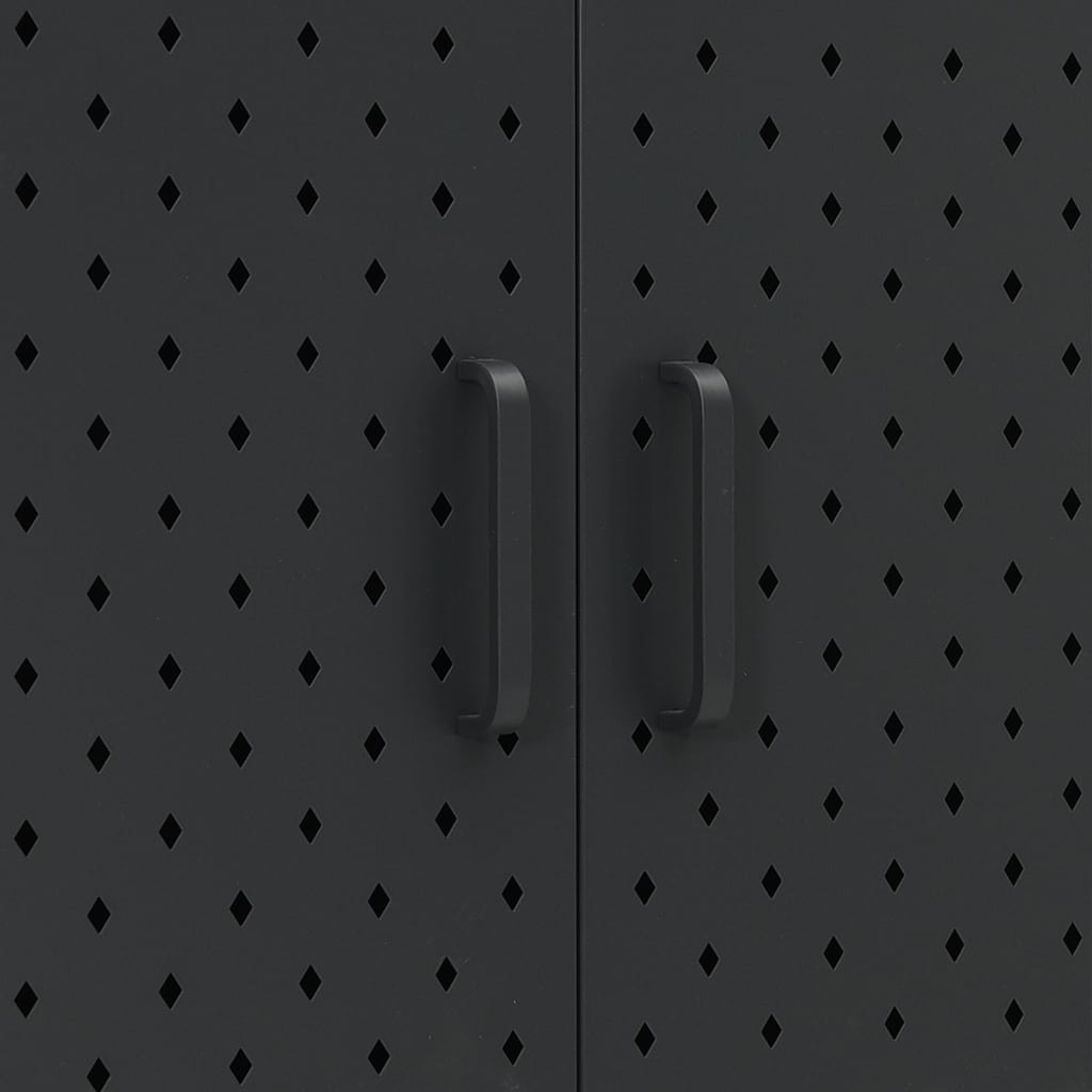 vidaXL Highboard Schwarz 80x35x135 cm Stahl