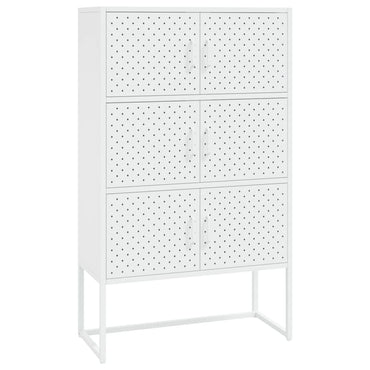 vidaXL Highboard Weiß 80x35x135 cm Stahl