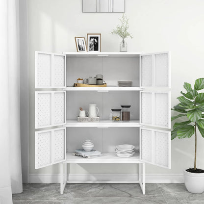 vidaXL Bahut blanc 80x35x135 cm acier